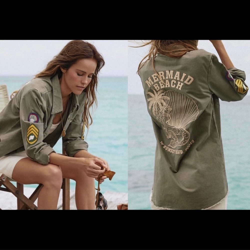 NWT Spell & The Gypsy Collective Mermaid Twill Jacket, Khaki, Size Medium